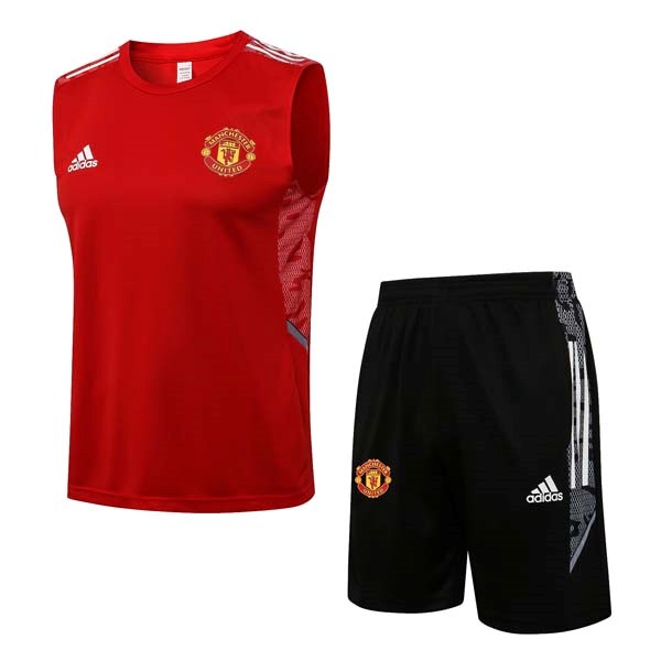 Trikot Manchester United Ärmellos Anzüge 2022 Rote Schwarz Günstige Fußballtrikots